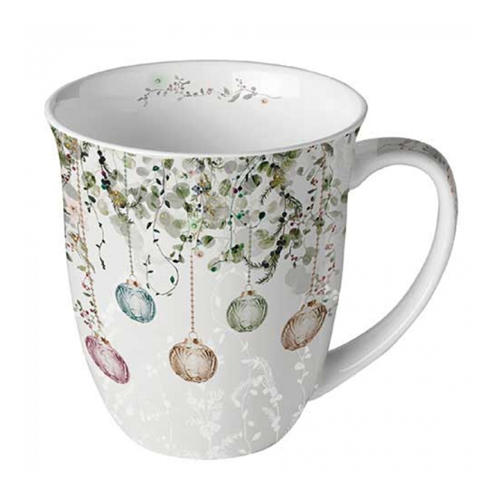 Floral Christmas grey karácsonyi porcelán bögre 0,4l