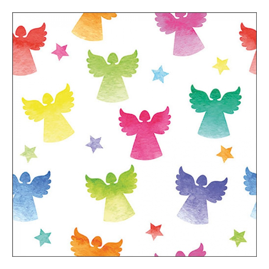 Karácsonyi szalvéta Angel silhouettes colourful 33x33 cm 20 db-os