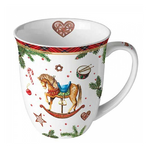 Classic rocking horse white karácsonyi porcelán bögre 0,4l