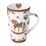 Classic rocking horse white karácsonyi porcelán bögre 0,6l