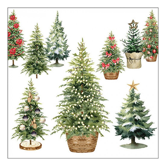 Karácsonyi szalvéta Tree collection 33x33 cm 20 db-os