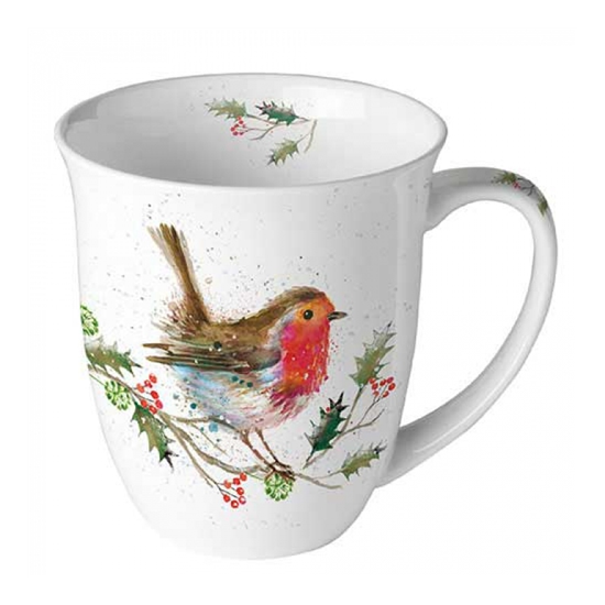 Winter robin karácsonyi porcelán bögre 0,4l