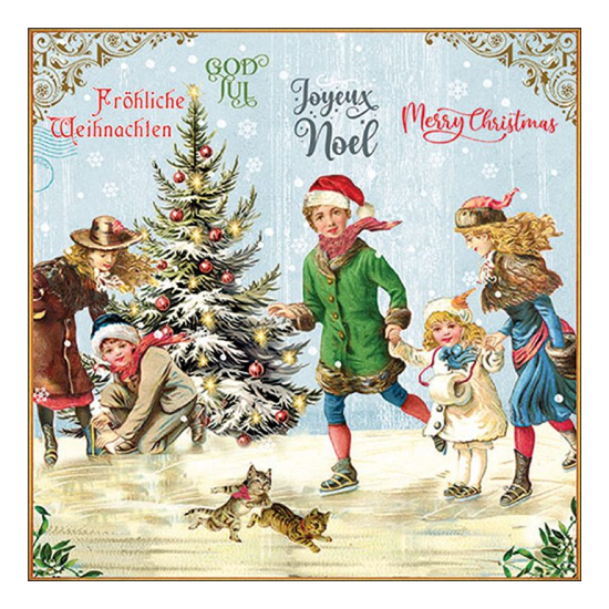 Karácsonyi szalvéta X-Mas on ice blue 33x33 cm 20 db-os