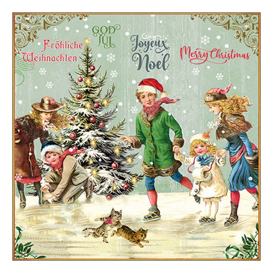 Karácsonyi szalvéta X-Mas on ice green 33x33 cm 20 db-os