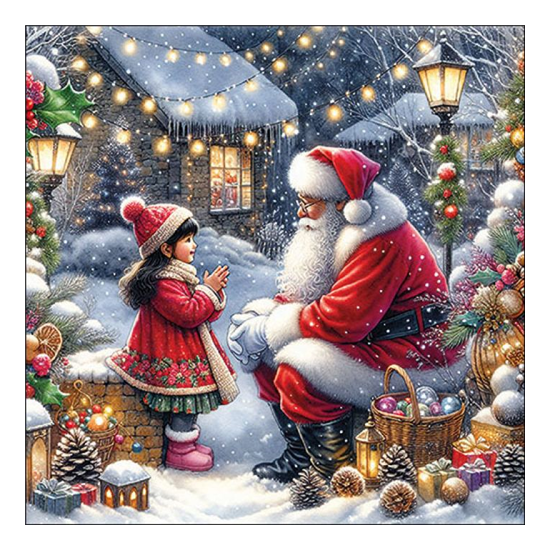 Karácsonyi szalvéta Talking to Santa 33x33 cm 20 db-os