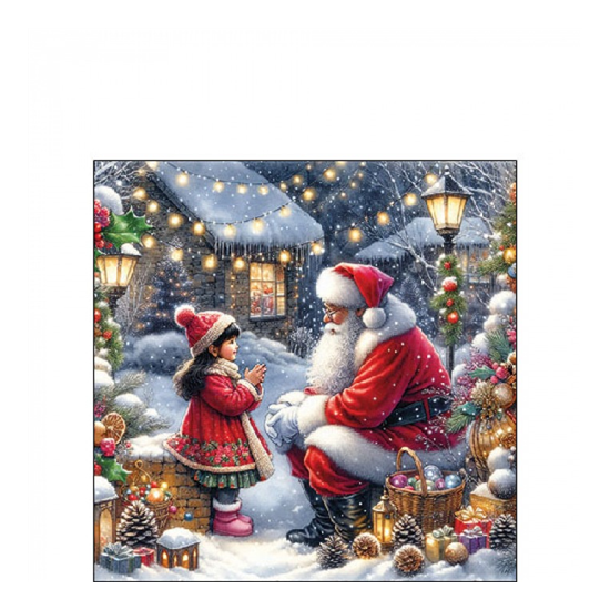 Karácsonyi szalvéta Talking to Santa 25x25 cm 20 db-os