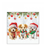 Karácsonyi szalvéta Funny cute puppies 25x25 cm 20 db-os