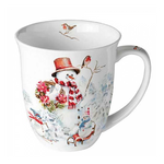 Sporty snowmen karácsonyi porcelán bögre 0,4l
