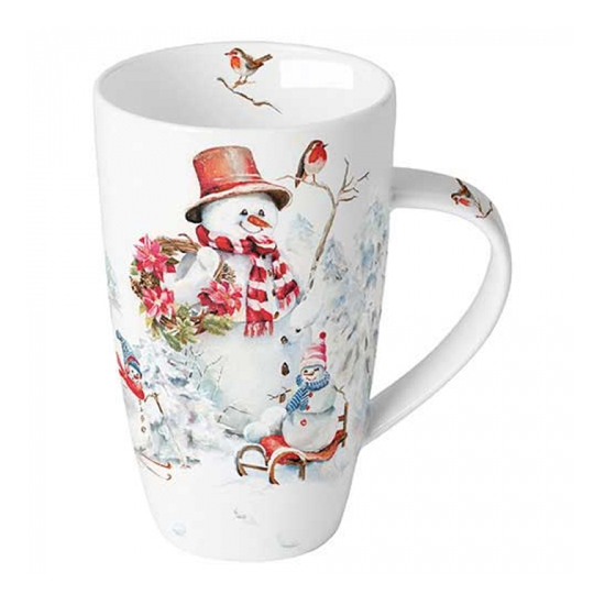 Sporty snowmen karácsonyi porcelán bögre 0,6l