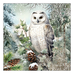 Karácsonyi szalvéta Snowy owl 33x33 cm 20 db-os