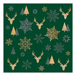 Karácsonyi szalvéta Winter silhouettes green 33x33 cm 20 db-os