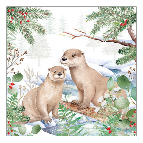 Karácsonyi szalvéta Otter 33x33 cm 20 db-os