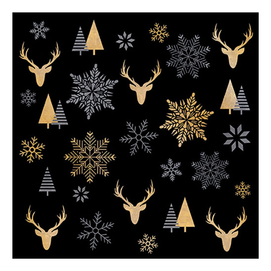 Karácsonyi szalvéta Winter silhouettes black 33x33 cm 20 db-os