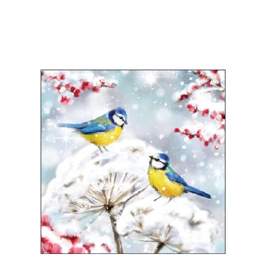 Karácsonyi szalvéta Birds in the snow 25x25 cm 20 db-os