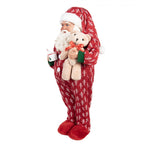 Mikulás pizsamában macival karácsonyi dekoráció 45 cm