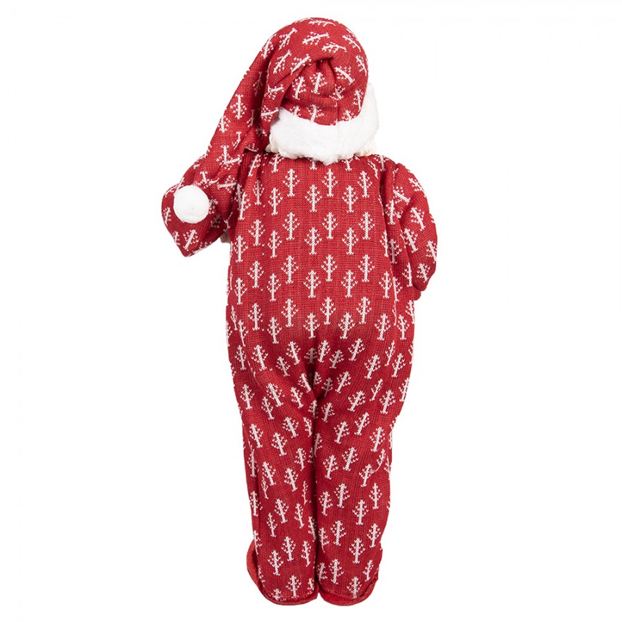 Mikulás pizsamában macival karácsonyi dekoráció 45 cm