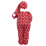 Mikulás pizsamában macival karácsonyi dekoráció 45 cm