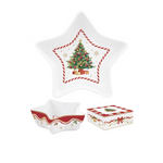 Karácsonyi porcelán csillag tál 15x5 cm díszdobozban Christmas Tale