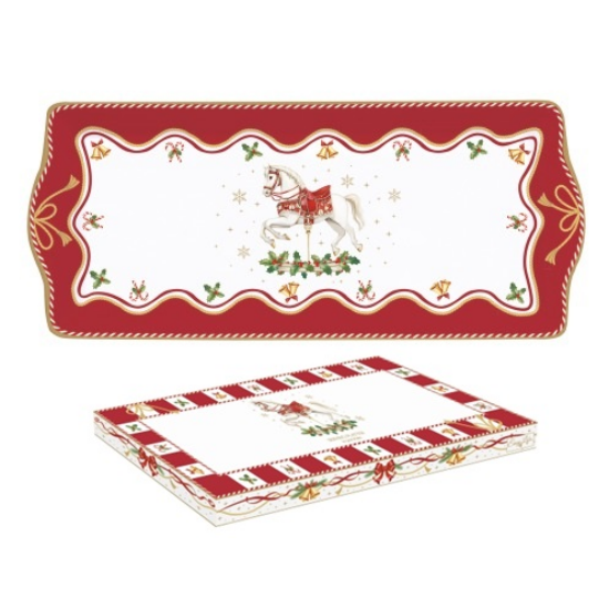 Karácsonyi porcelán tálca 35x15 cm díszdobozban Christmas Tale