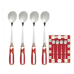 Karácsonyi Rozsdamentes acél teáskanál szett 4 db-os porcelán nyéllel Christmas Tale