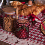 Karácsonyi pamut rénszarvas mintás kenyérkosár