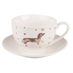 Tacskós porcelán csésze + alj 200 ml Dachshund Love