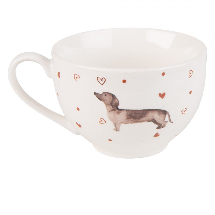 Tacskós porcelán csésze + alj 200 ml Dachshund Love