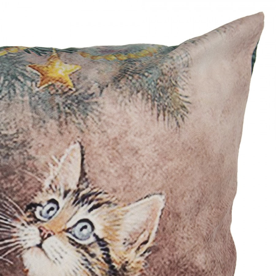 Karácsonyi párnahuzat 45x45 cm cicák a karácsonyfa alatt