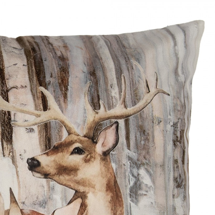 Karácsonyi párnahuzat 45x45 cm őzike család