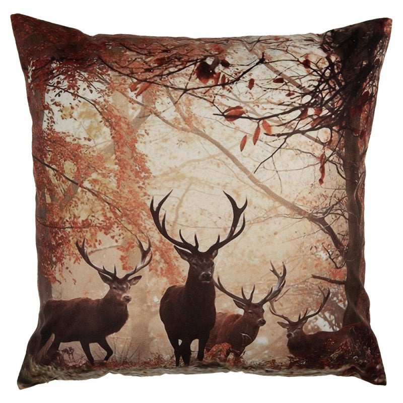 Őszi párnahuzat 45x45 cm szarvasok őszi erdőben