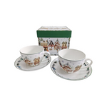 Karácsonyi Porcelán csésze + alj, 270 ml2 személyes, dobozban, Christmas Village