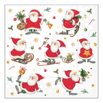 Karácsonyi szalvéta – Sporty Santa, 33x33 cm, 20 db-os