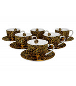 Porcelán csésze hat személyes készlet díszdobozban Klimt Életfa