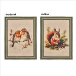 Mókus vagy madár mintás pamut konyharuha 50x70 cm Bosco incantato