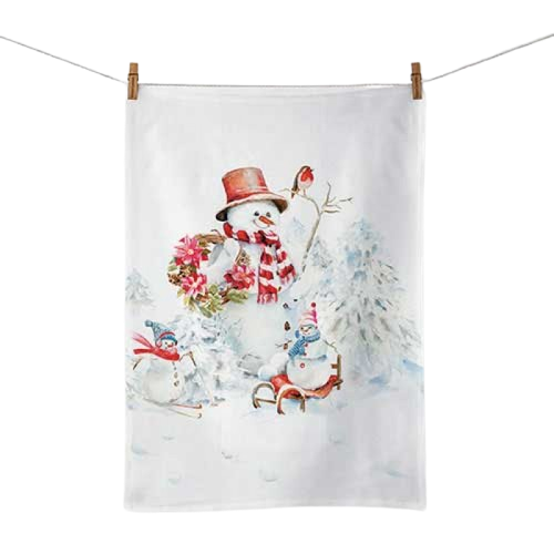 Karácsonyi hóemberes konyharuha pamut Sporty Snowmen