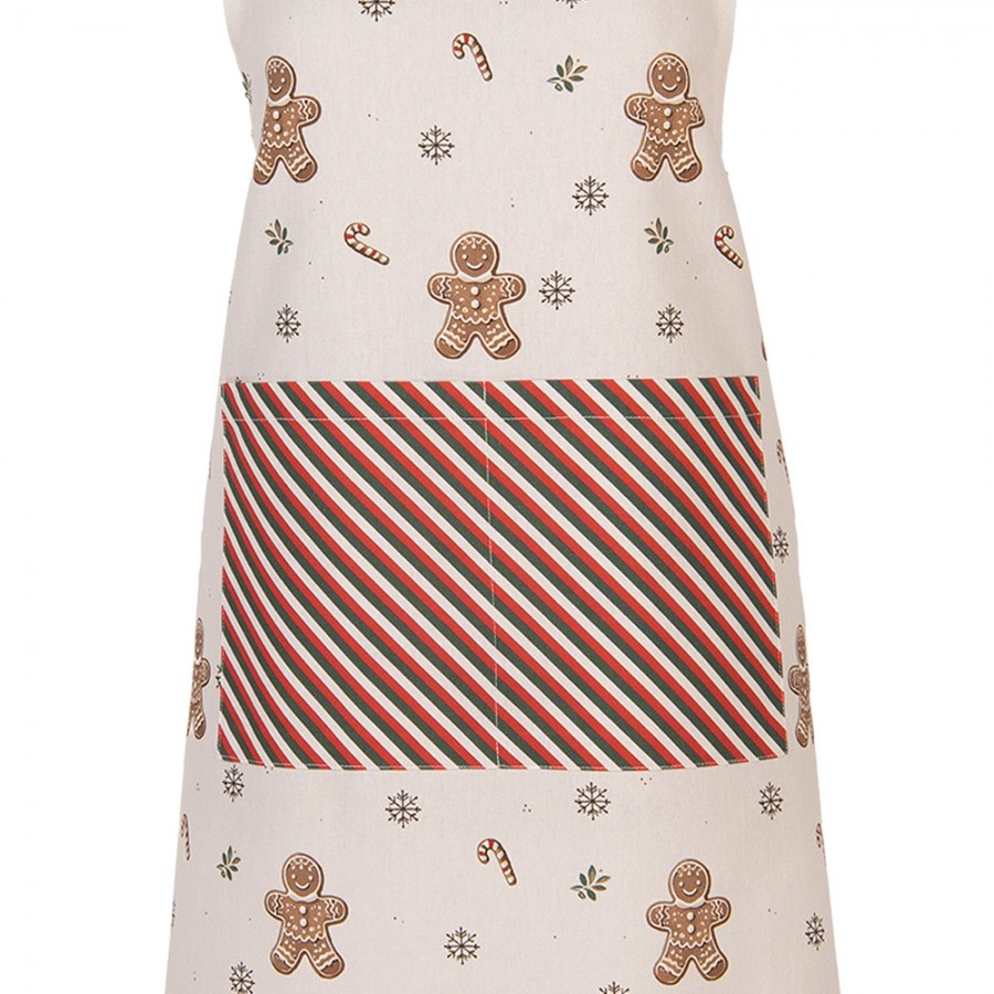 Mézeskalács babás karácsonyi pamut konyhai kötény 70x85 cm