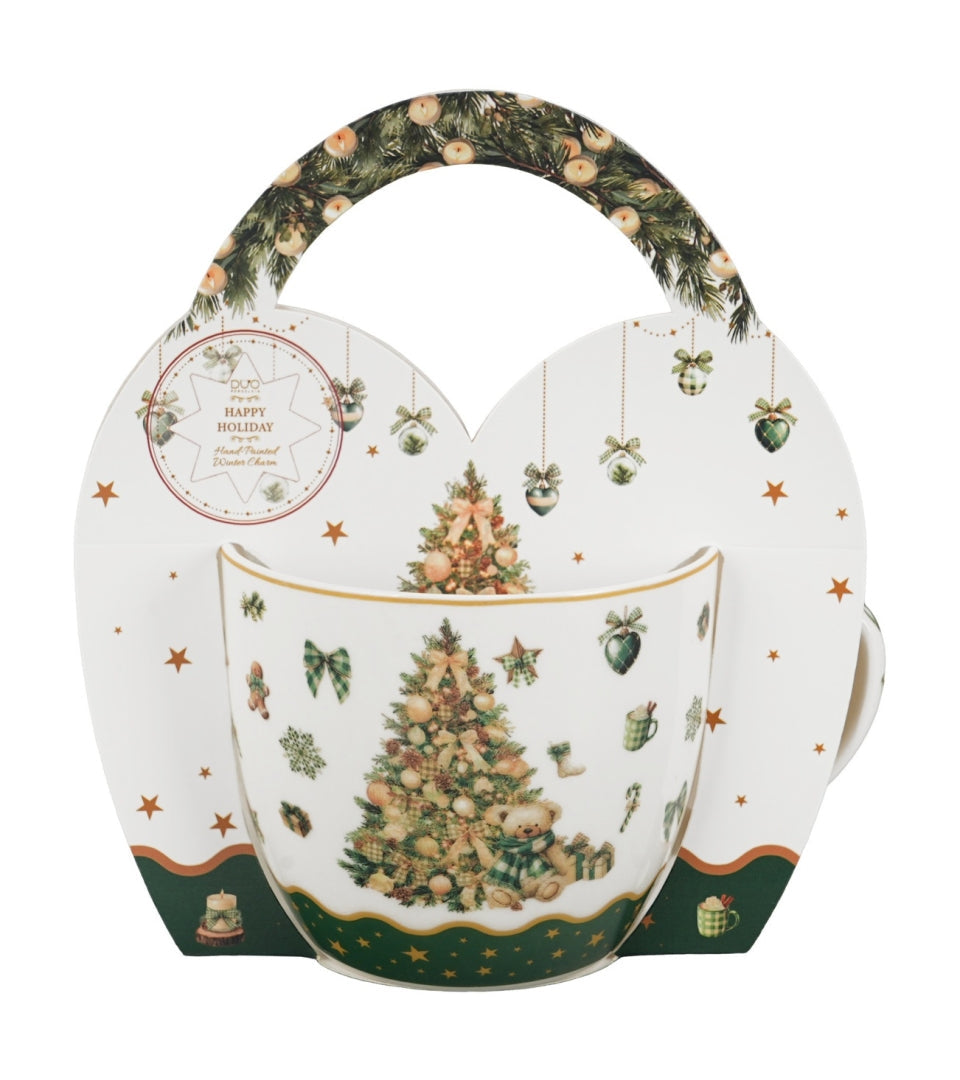 Karácsonyfás porcelán bögre 460 ml – Tree Sparkle (díszdobozban)
