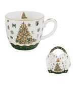 Karácsonyfás porcelán bögre 460 ml – Tree Sparkle (díszdobozban)