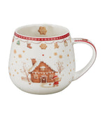 Mézeskalács mintás porcelán bögre 430 ml – Gingerbread House (díszdobozban)