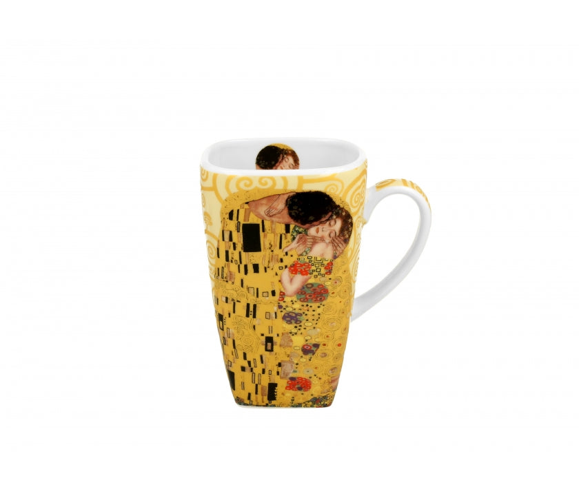 Klimt porcelán szögletes bögre A Csók 630 ml díszdobozban Ecru