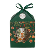 Téli gyümölcsös porcelán teásbögre tetővel és fémszűrővel 360 ml – Winter Fruits (díszdobozban)