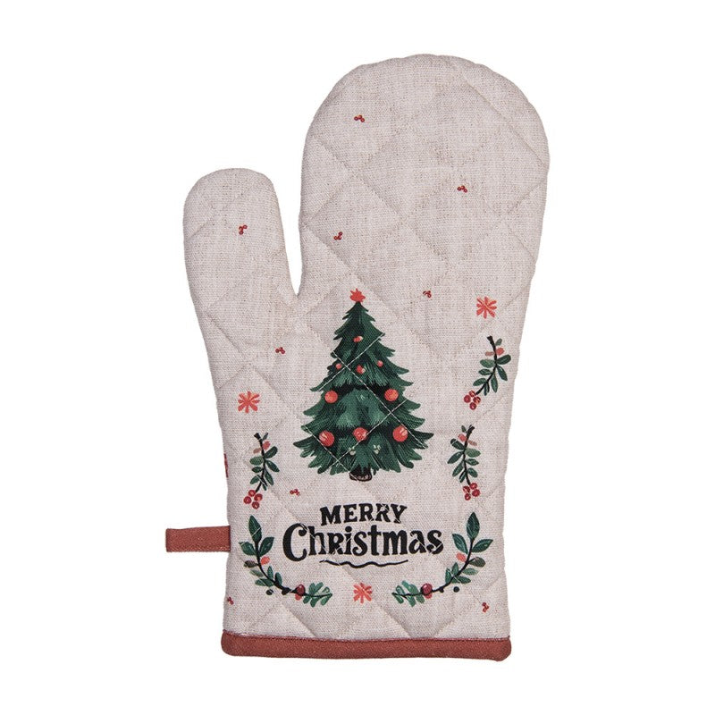 Karácsonyi edényfogó kesztyű 18x30 cm 100% pamut Traditional Christmas Harmony