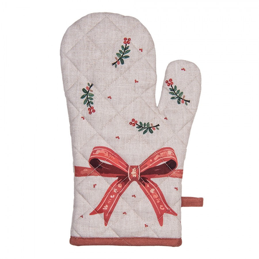 Karácsonyi edényfogó kesztyű 18x30 cm 100% pamut Traditional Christmas Harmony