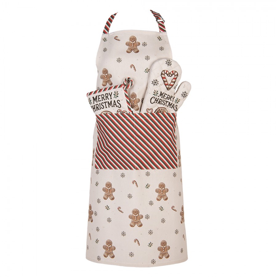 Mézeskalács babás karácsonyi pamut edényfogó kesztyű