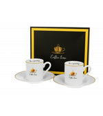 Porcelán eszpresszó kávés csésze aljjal 2 személyes Coffee Time