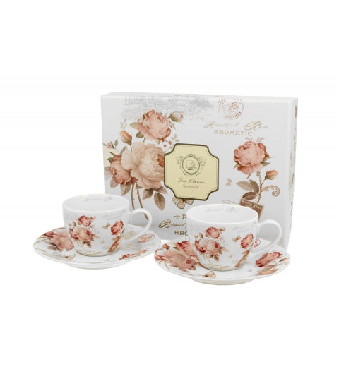 Porcelán eszpresszó kávés csésze aljjal 90 ml 2 személyes Secesja