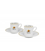 Porcelán eszpresszó kávés csésze aljjal 2 személyes Coffee Time