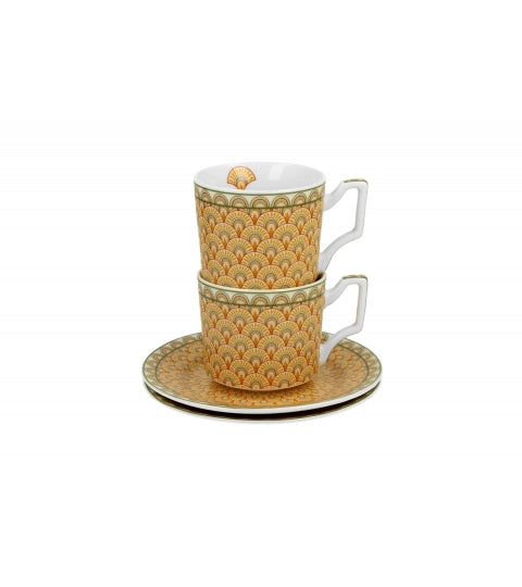 Porcelán eszpresszó kávés csésze aljjal 2 személyes Solis