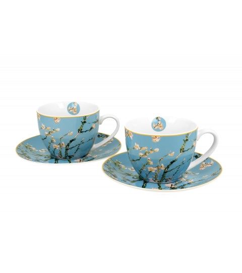 Porcelán két személyes csésze szett Van Gogh Mandulavirágzás