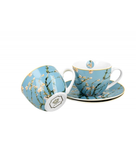 Porcelán két személyes csésze szett Van Gogh Mandulavirágzás